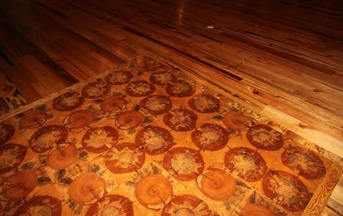 Log Rounds and Wood Tiles for Antique Wood Floors 1