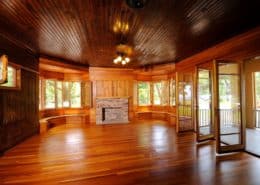 wood paneling floors ceiling