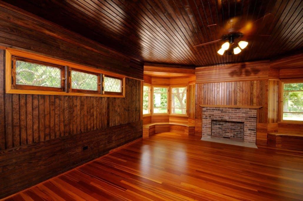 MS-288-34 wood paneling floors ceiling