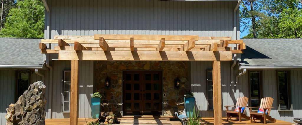 Goodwin Company River Recovered® Heart Cypress slabs for deck.