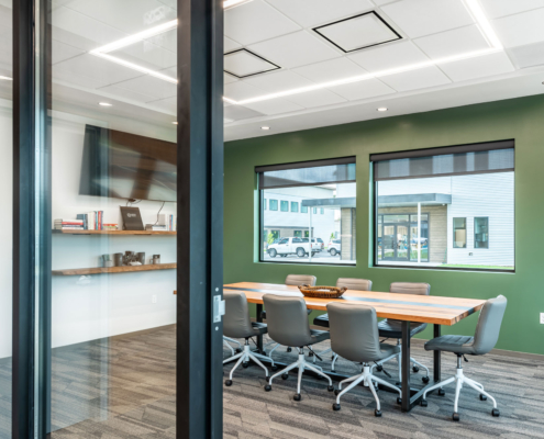 Campbell Spellicy Engineering, Inc Office Sinker Cypress Wood Live Edge Shelves