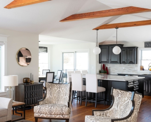 Home with Heart Pine Naily Floor and Beams